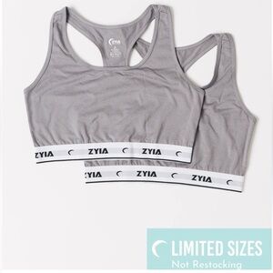 NWT Zyia Gray Comfort Racer Bra (2 pack)